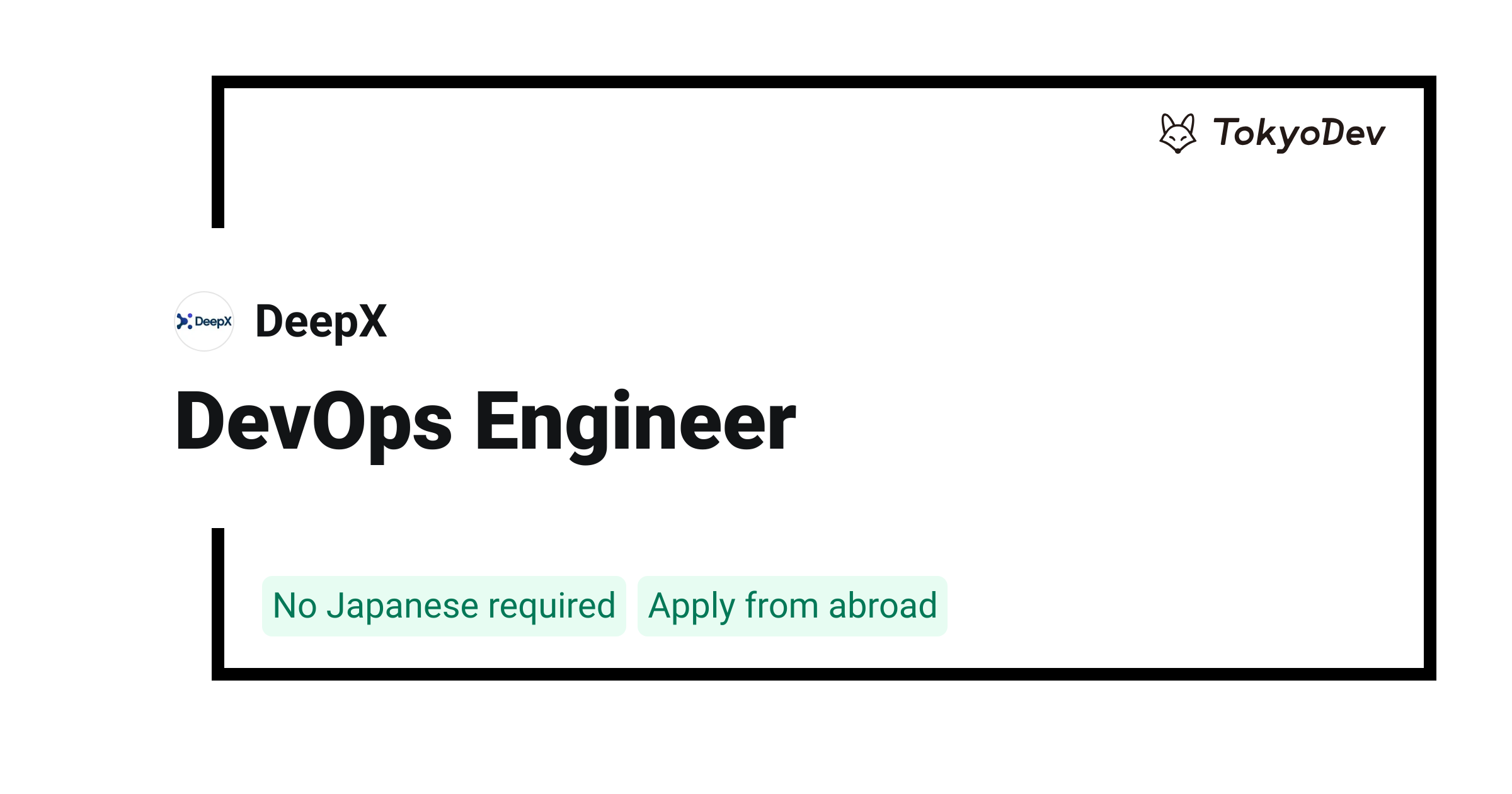 DevOps Engineer - DeepX | TokyoDev