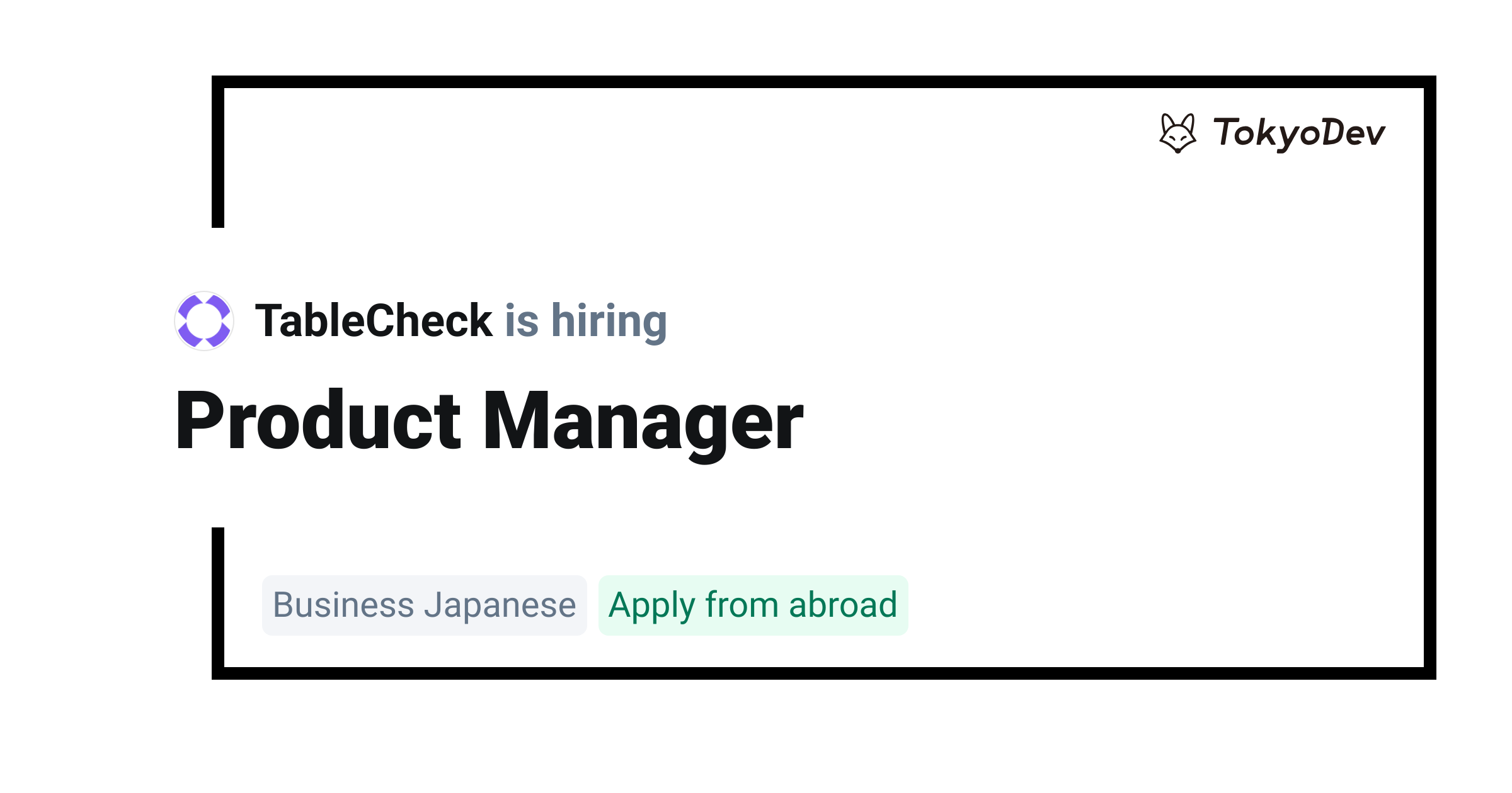 Product Manager - TableCheck | TokyoDev