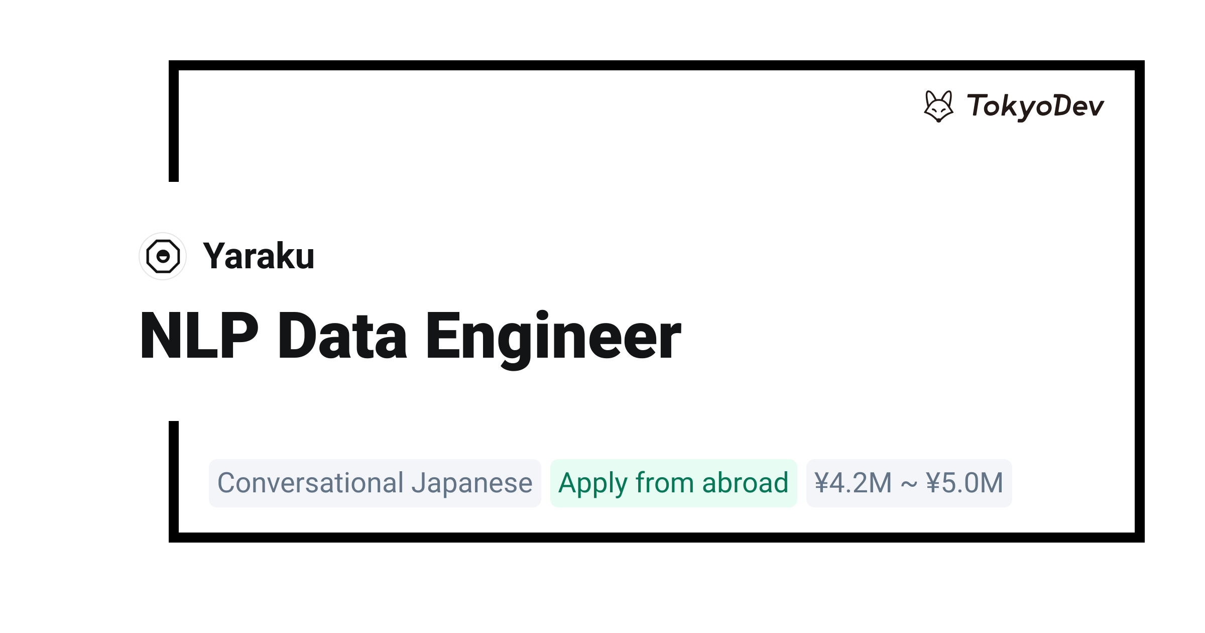 NLP Data Engineer - Yaraku | TokyoDev