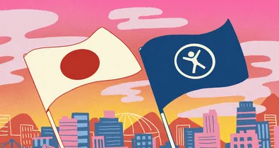 Japan flag and accessibility flag